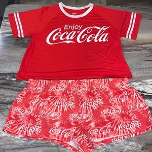 New never worn Coca Cola 2 piece pajama set